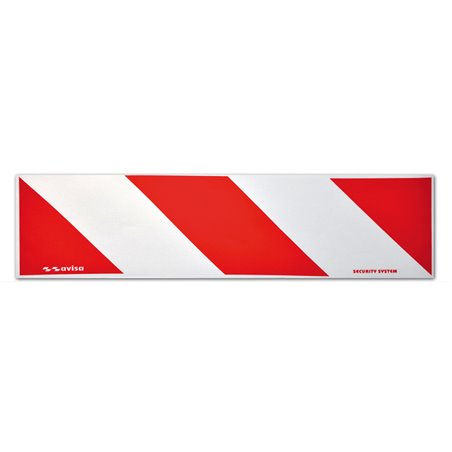 Bandes de réflexion / Auto-collants - 14x50cm - Rouge/Blanc - Set de 2 pièces