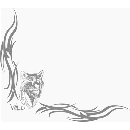 Autocollant pour vitres AutoTattoo Wolf - 46x55cm - 2 pièces à gauche et à droite