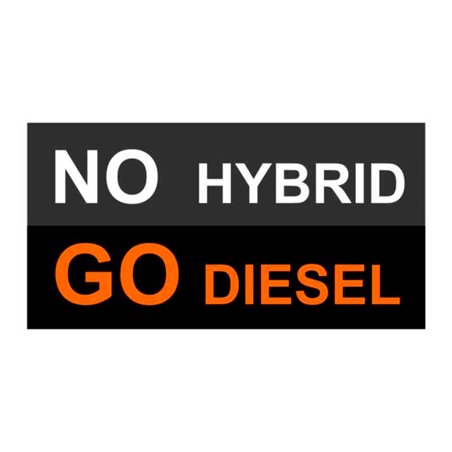 Autocollant AutoTattoo 'NO HYBRID GO DIESEL' - 11x5,6cm