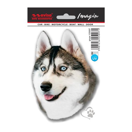 Autocollant AutoTattoo Husky - 11x15,5cm