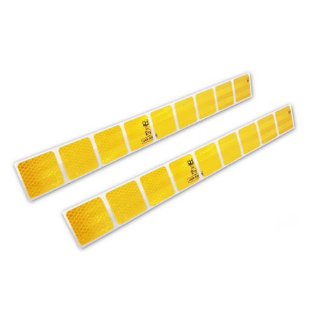 Bandes de réflexion / Auto-collants - 50x5,5cm - Jaune - Set de 2 pièces