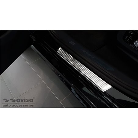 Seuils de portes inox sur mesure pour BMW X6 (G06) 2019- 'Lines' - 4-pièces