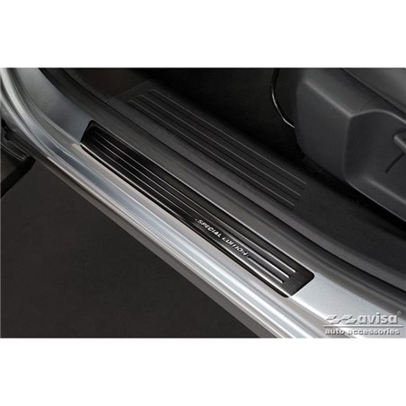 Seuils de portes inox noir sur mesure pour Citroën C4 III 2020- & C4 X 2022- 'Special Edition' - 4-pièces