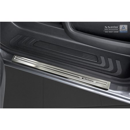 Seuils de portes inoxydable sur mesure pour Mercedes Vito & Classe-V W447 2014- - 'Exclusive' - 2-pièces