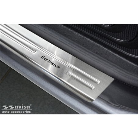 Seuils de portes inoxydable sur mesure pour Mercedes Vito & Classe-V W447 2014- - 'Exclusive' - 2-pièces - Version 2.0