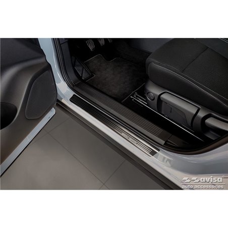 Seuils de portes inox noir sur mesure pour Nissan Qashqai III 2021- - 'Special Edition' - 4-pièces