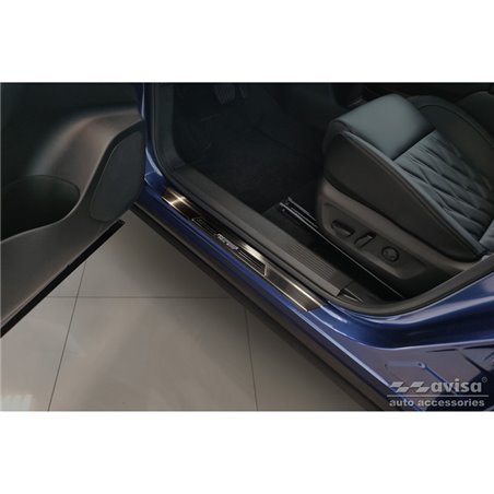 Seuils de portes inox noir sur mesure pour Nissan X-Trail IV 2021- - 'Performance Special Edition' - 4-pièces