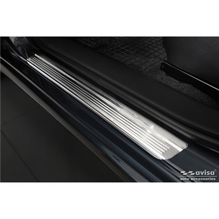 Seuils de portes inox sur mesure pour Honda Civic X HB 5-portes 2017- 'Lines' - 4-pièces