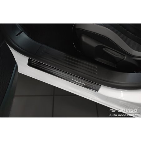 Seuils de portes inoxydable noir sur mesure pour Opel Mokka 2020- - 'Special Edition' - 4-pièces