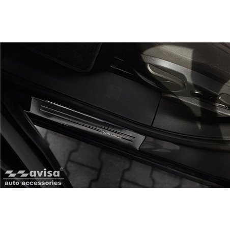 Seuils de portes inoxydable Noir sur mesure pour Opel Zafira 2012-2019 - 'Special Edition' - 4-pièces