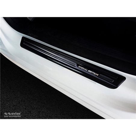 Seuils de portes inox noir sur mesure pour Peugeot 508 II Sedan/SW 2019- 'Special Edition' - 4-pièces