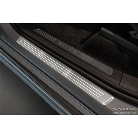 Seuils de portes inoxydable sur mesure pour Volvo XC90 II 2015- - 'Lines' - 4-pièces