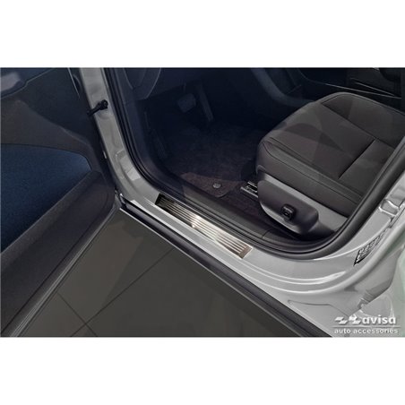 Seuils de portes inoxydable sur mesure pour Volvo EX30 2023- - 'Lines' - 4-pièces