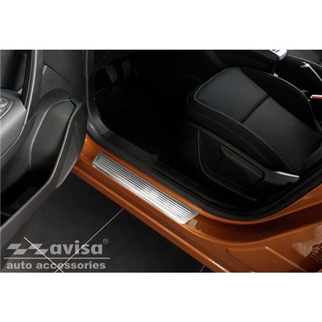 Seuils de portes inox sur mesure pour Renault Captur II 2020- 'Lines' - 4-pièces