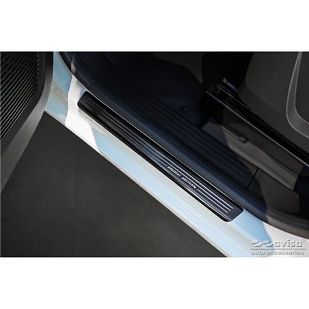 Seuils de portes inox noir sur mesure pour Renault Kangoo III Furgon & Nissan Townstar & Mercedes Citan 2021- - 'Special Edition