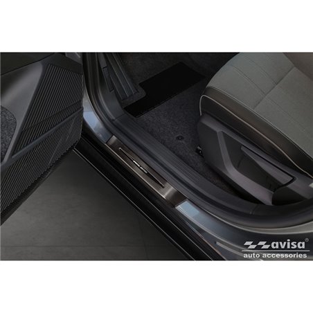 Seuils de portes inoxydable noir sur mesure pour Renault Megane E-Tech 2022- - 'Special Edition' - 4-pièces