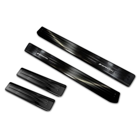 Seuils de portes inox noir sur mesure pour Skoda Octavia III Sedan/Combi 2013-2020 - 'Special Edition' - 4-pièces