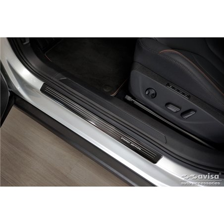 Seuils de portes inoxydable noir sur mesure pourSkoda Enyaq iV 2020- - 'Special Edition' - 4-pièces