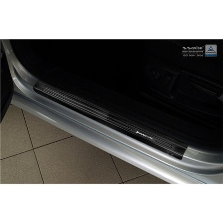 Seuils de portes inox noir sur mesure pour Volkswagen Passat 3C 2005-2014 - 'Special Edition' - 4-pièces