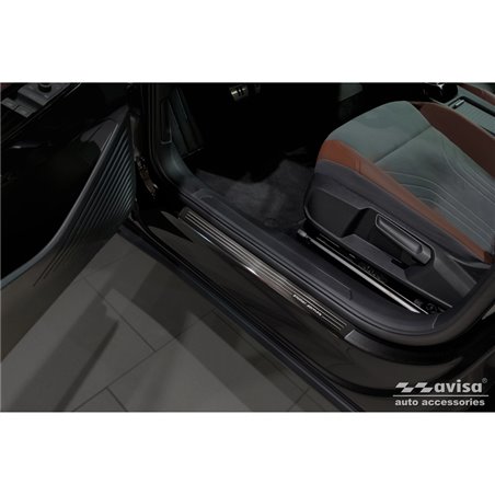 Seuils de portes inox noir sur mesure pour Volkswagen ID.4 2020-- - 'Special Edition' - 4-pièces