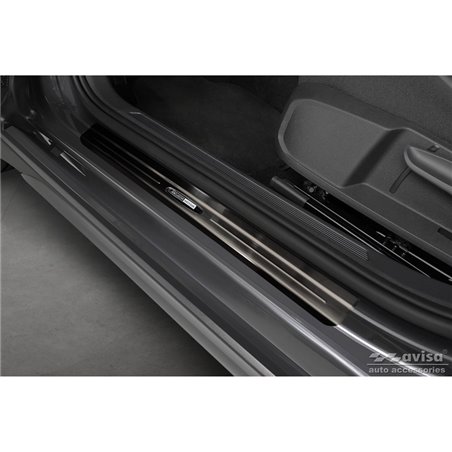 Seuils de portes inoxydable noir sur mesure pour Volkswagen Taigo 2021- 'Exclusive Edition' - 4-pièces