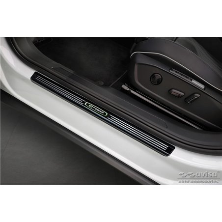 Seuils de portes inoxydable noir sur mesure pour Volkswagen ID.5 2021- 'E-Power' - 4-pièces