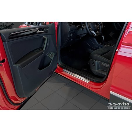 Seuils de portes inoxydable sur mesure pour Volkswagen Tiguan II 2016-2020 & FL 2020- incl. Allspace 2017-2020 & FL 2020-2024 - 