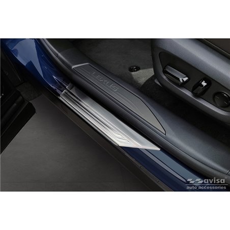 Seuils de portes inox sur mesure pour Lexus RX V 2022- 'Lines' - 4-pièces