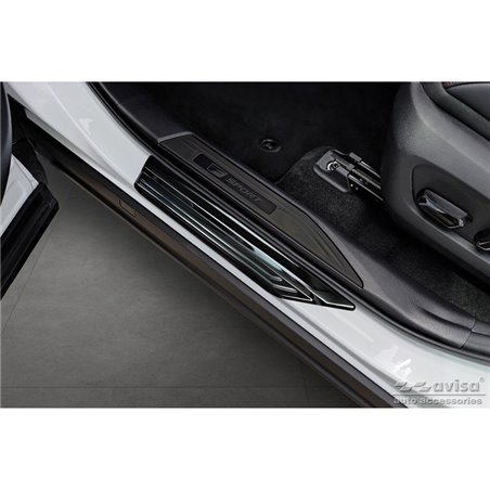 Seuils de portes inox noir sur mesure pour Lexus NX II 2021- 'Lines' - 4-pièces