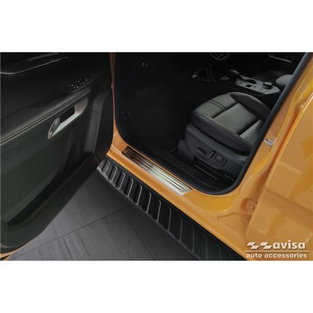 Seuils de portes inox sur mesure pour Ford Ranger VI 2022- 'Lines' - 4-pièces