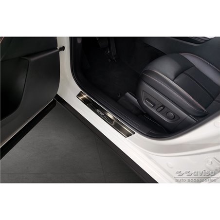 Seuils de portes inox noir sur mesure pour Mazda CX-60 (KH) 2022- - 'Performance Special Edition' - 4-pièces