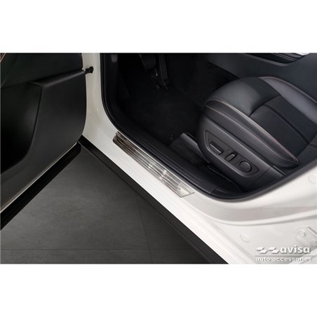 Seuils de portes inoxydable sur mesure pour Mazda CX-60 (KH) 2022- - 'Lines' - 4-pièces