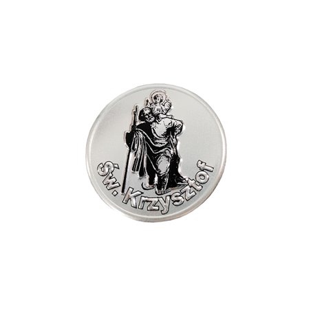 Emblème/Logo d'aluminium - St.Christopher / Šw. Krzysztof (PL) - Ø4,7cm