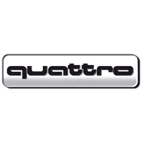 Emblème/Logo d'aluminium - QUATTRO - 7x1,7cm