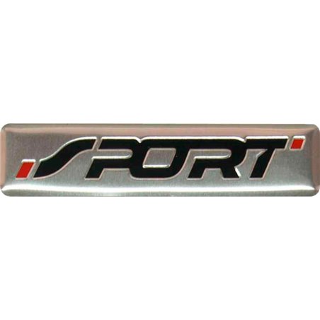 Emblème/Logo d'aluminium - SPORT - Black & Red - 7x1,7cm