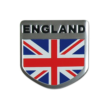 Emblème/Logo d'aluminium - ENGLAND with flag - 5,6x5,6cm