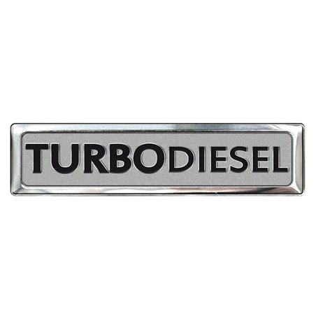 Emblème/Logo d'aluminium - TURBO DIESEL - 7x1,7cm