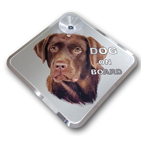 Autocollant AutoTattoo Dog on Board - Labrador 11,5x11,5cm