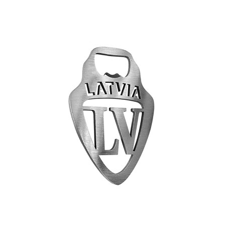 Ouvre-bouteille en acier inoxydable - 'Latvia' (Argent)