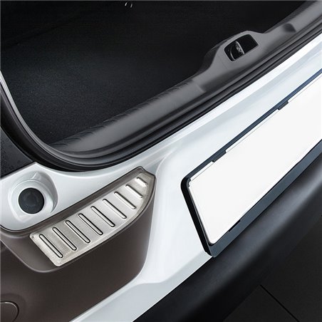 Protection de seuil arrière inox sur mesure pour Citroën C4 Cactus 2014-2018 'Ribs'