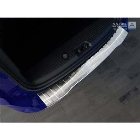 Protection de seuil arrière inox sur mesure pour Ford Tourneo Courier/Transit Courier 2014- 'Ribs'