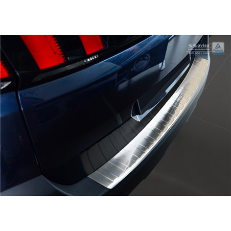 Protection de seuil arrière inox sur mesure pour Peugeot 5008 II 2017- (excl. GT-Line) 'Ribs'