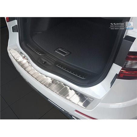 Protection de seuil arrière inox sur mesure pour Renault Koleos II 8/2016- 'Ribs'