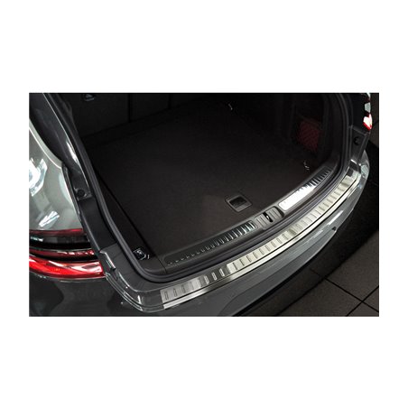 Protection de seuil arrière inox sur mesure pour Porsche Macan 2013-2019 & 2019- 'Ribs'