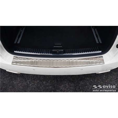 Protection de seuil arrière inox sur mesure pour Porsche Cayenne II 2010- & FL 2014- 'Ribs'