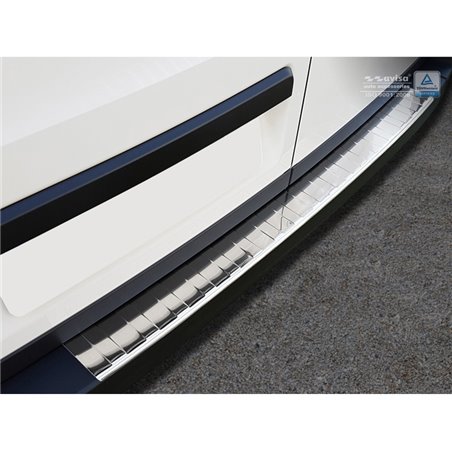 Protection de seuil arrière inox Chrome sur mesure pour Volkswagen Crafter & MAN TGE 2017- 'Ribs'