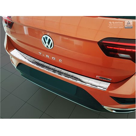 Protection de seuil arrière inox sur mesure pour Volkswagen T-Roc 2017-2022 & Facelift 2022- incl. Cabrio - 'Ribs'