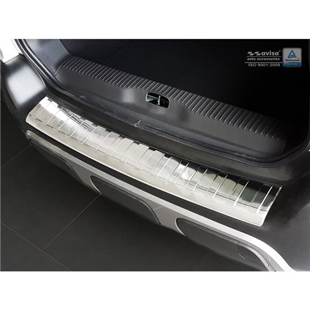 Protection de seuil arrière inox sur mesure pour Citroën C3 Aircross II 2017- 'Ribs'