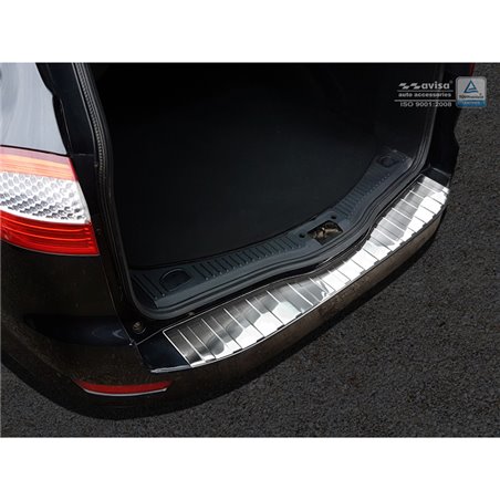 Protection de seuil arrière inox sur mesure pour Ford Mondeo Wagon 2007-2010 'Ribs'