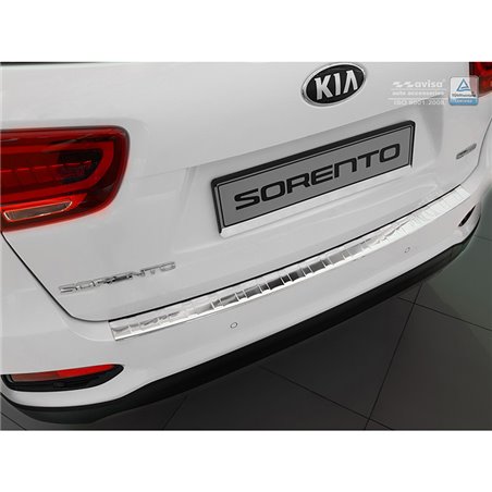 Protection de seuil arrière inox sur mesure pour Kia Sorento III Facelift 2017-2020 'Ribs'